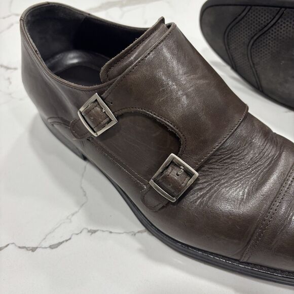 Charles Tyrwhitt Mens Shoes Size 10.5 Double Monk Strap Brown Leather Oxford main image 6